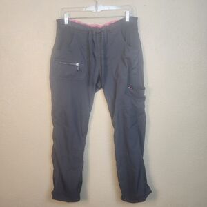 Koi Lite Gray Scrub Pants with Pink Accents Small (6049)